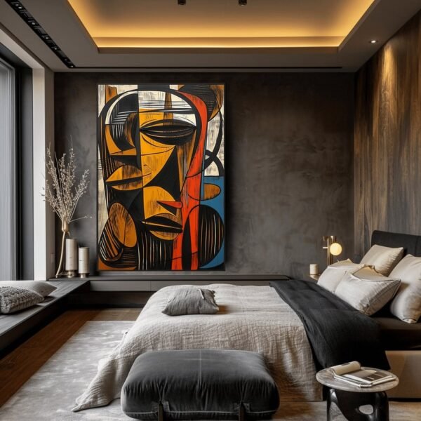 African Abstract Art Framed Poster – Ethnic Wall Decor, African Culture Print, Modern African Home Decor