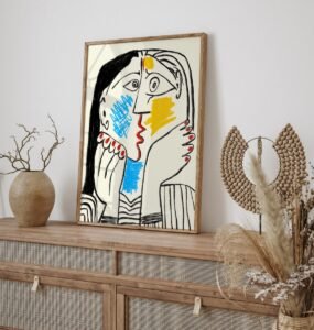 Picasso Exhibition Poster – The Kiss Art Print, Famous Artist Wall Decor, Gift Idea for Art Lovers