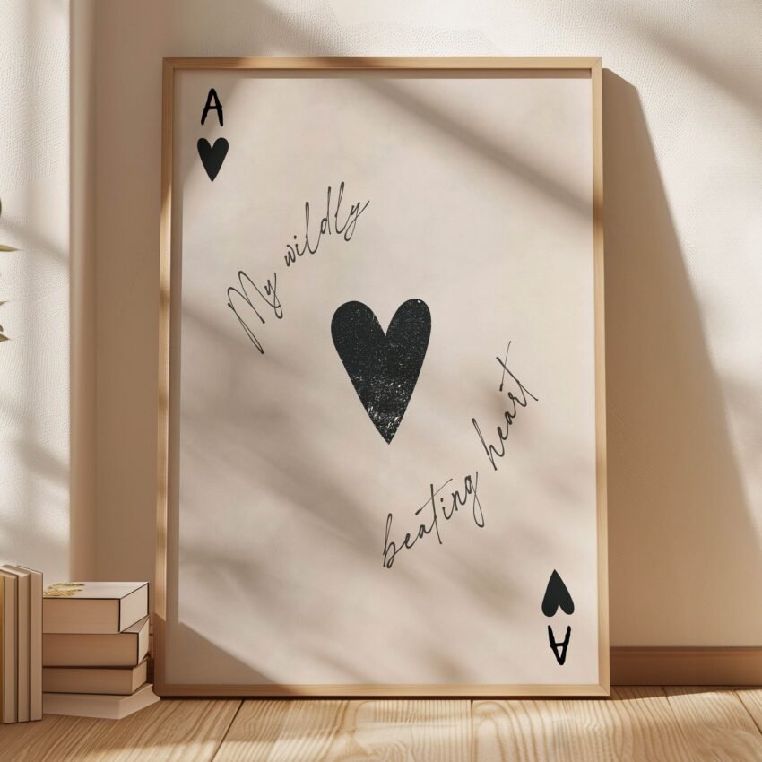Ace of Hearts Wall Art – Retro Playing Card Print