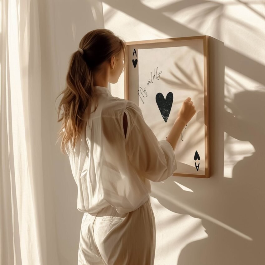 Ace of Hearts Wall Art – Retro Playing Card Print