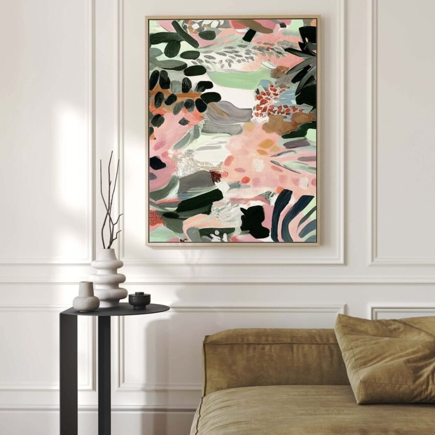 Colourful Botanical Wall Art, Canvas Wall Art, Wall Art Framed, Giclée, Large Wall Art, Maximalist Decor, Living Room, Bedroom, Painting