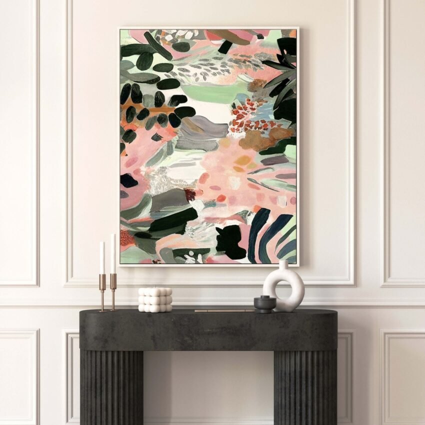 Colourful Botanical Wall Art, Canvas Wall Art, Wall Art Framed, Giclée, Large Wall Art, Maximalist Decor, Living Room, Bedroom, Painting