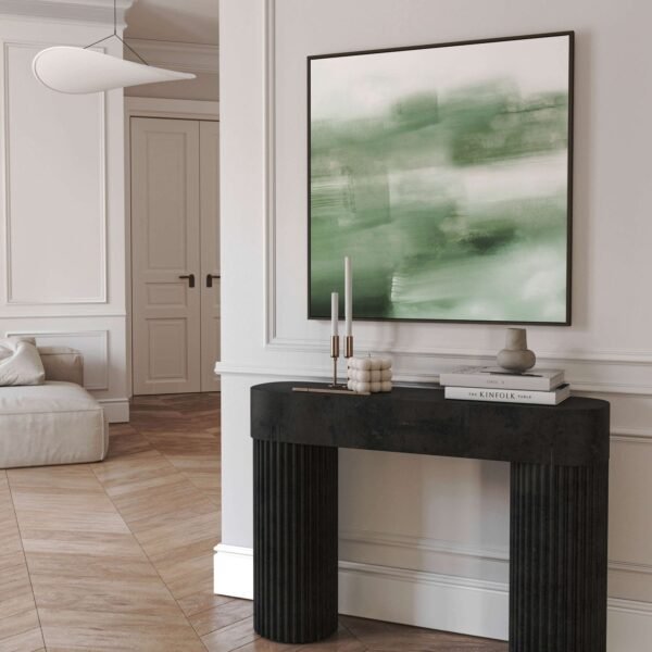 Sage Green Abstract Minimalist Canvas Wall Art – Square Print