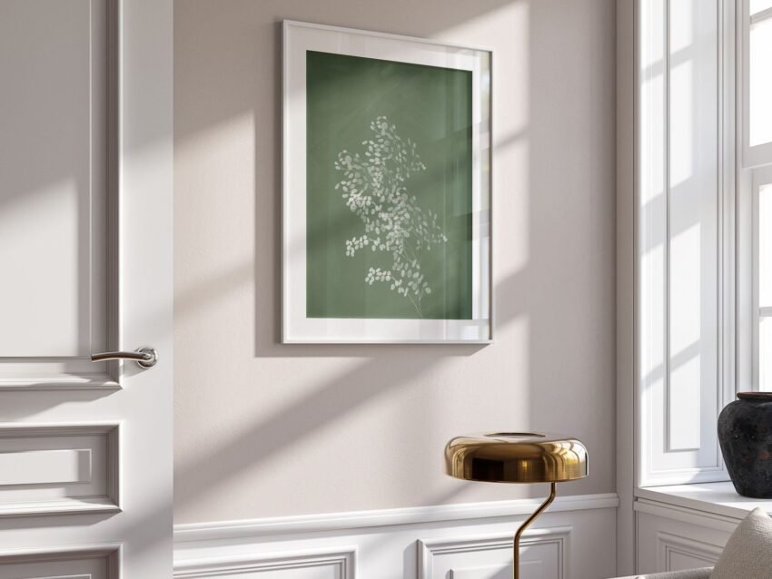 Set of 3 sage green botanical prints – perfect for cottagecore, French, or farmhouse-inspired living spaces.