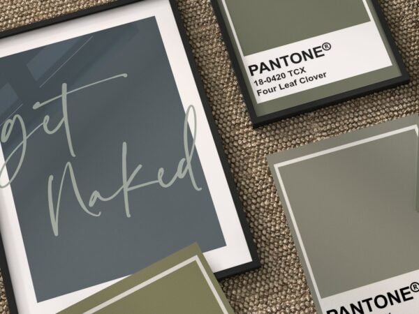 Sage Green "Get Naked" Typography Wall Art – Bedroom & Bathroom Decor