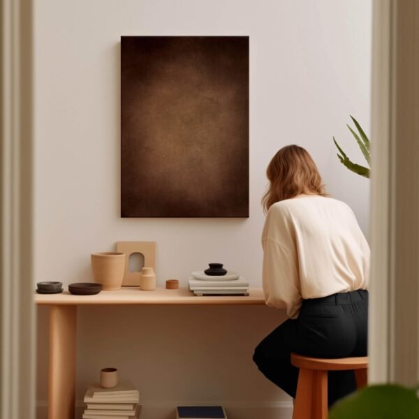 Warm Brown Minimalist Canvas Wall Art, Giclée Framed Art Print, Modern Abstract Art, Large Living Room Decor, Rust Zen Art, Rustic Farmhouse